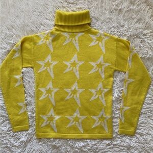 Perfect Moment star merino wool sweater yellow / white star